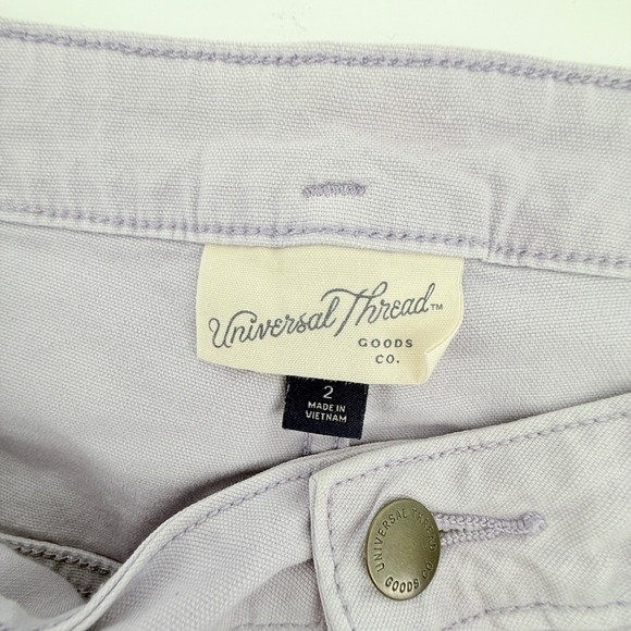 Universal Thread Lavender Purple Pants Utility Crop Belted Women's Sz 2 - Picture 7 of 14